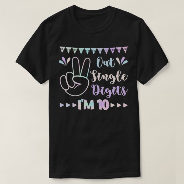 Peace Out Single Digits I'm 10 kids  T Shirt (Design framsida)