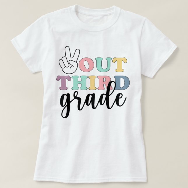 Peace Out Third Grade T-Shirt Class Of 2022 Gradua (Design framsida)