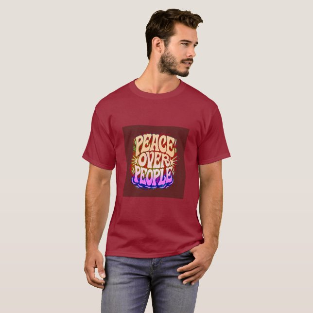 Peace Over People | Luxury Mental Health T-Shirt | (Hel framsida)