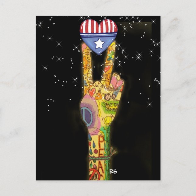 Peace, Party, Victory USA:s inbjudan - SRF Vykort (Framsida)