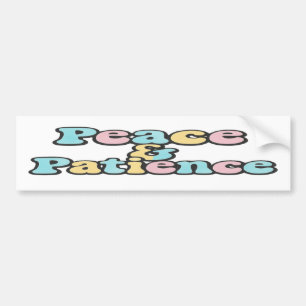 Peace & Patience Retro Pastel Rainbow Bubble Bildekal