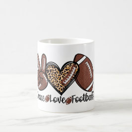 Peace Peace Love Football USA – Patriotic Sports Kaffemugg
