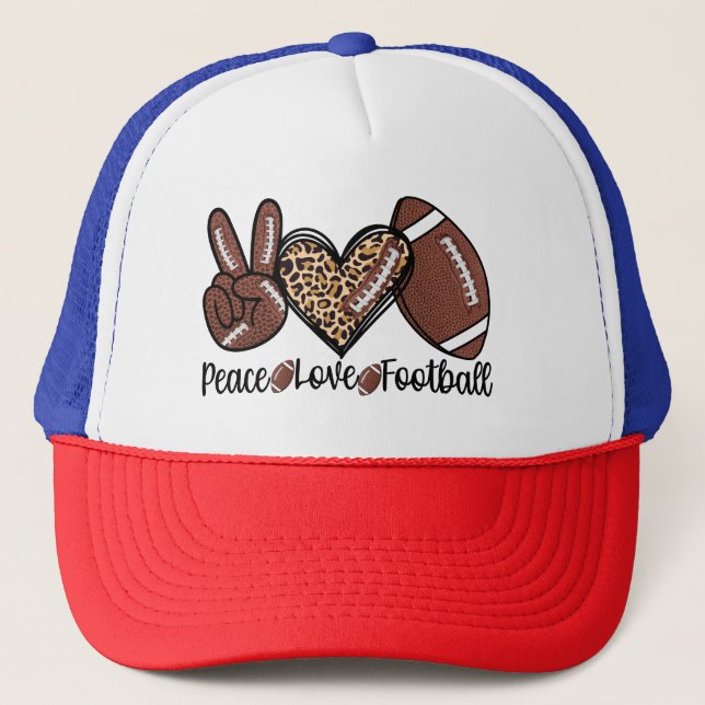 Peace Peace Love Football USA – Patriotic Sports Keps (Framsida)