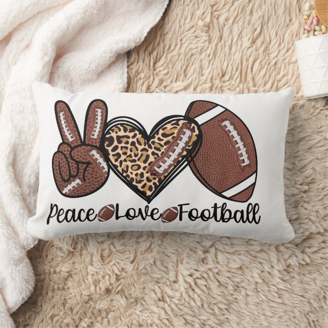 Peace Peace Love Football USA – Patriotic Sports Lumbarkudde (Filt)