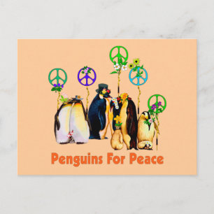Peace Penguins Vykort