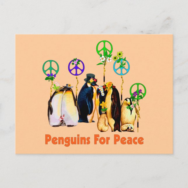 Peace Penguins Vykort (Framsida)