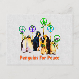 Peace Penguins Vykort
