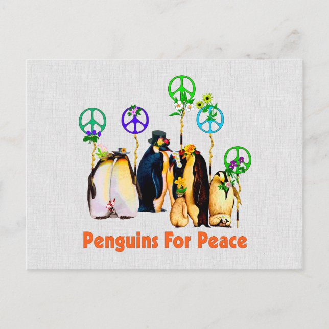 Peace Penguins Vykort (Framsida)