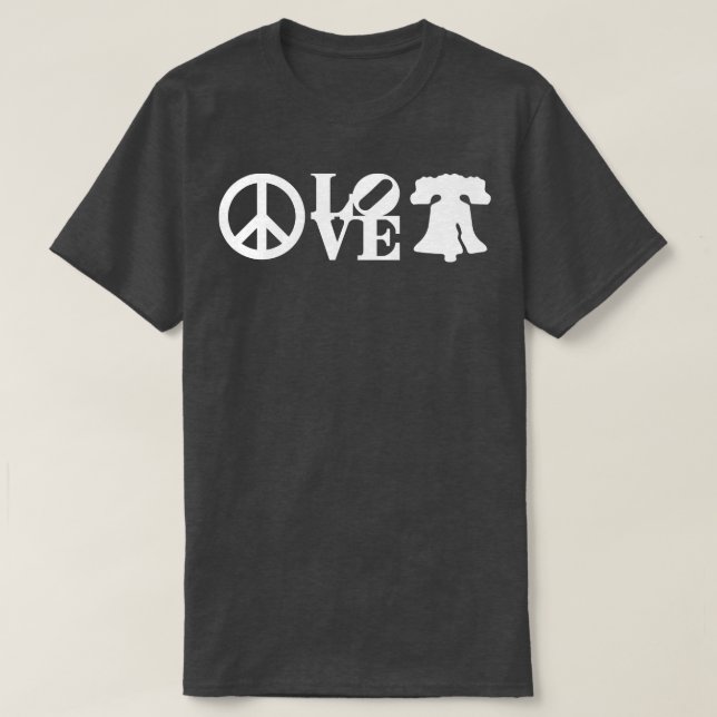 Peace Philadelphia Kärlek Liberty Bell Philly Fläk T Shirt (Design framsida)