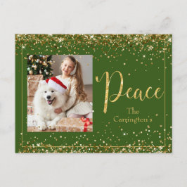 Peace Photo Guld Glitter-skript Helgdag Vykort