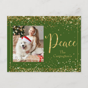 Peace Photo Guld Glitter-skript Helgdag Vykort