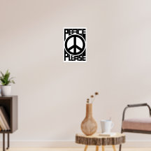 Peace Please Svart Bokstav