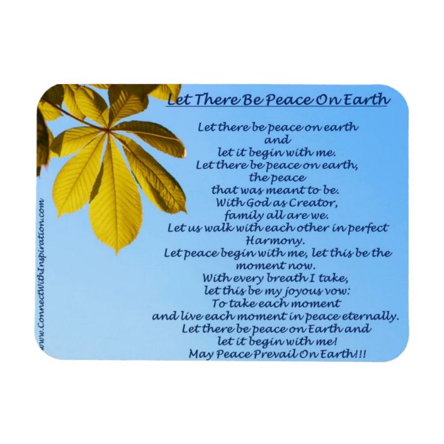 Peace-Prayer-Let-It-Be-Peace-on-Earth-PQ-0118-2 Magnet (Horisontell)