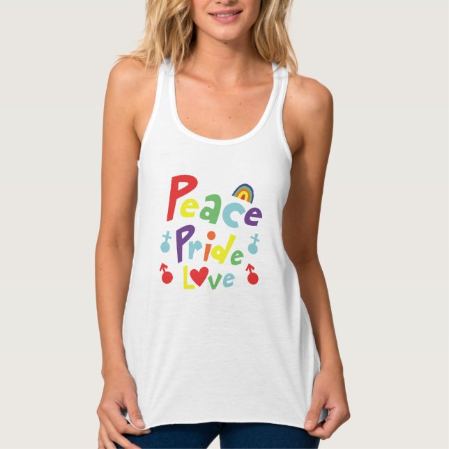 Peace Pride Kärlek Linne Med Racerback (Framsida)