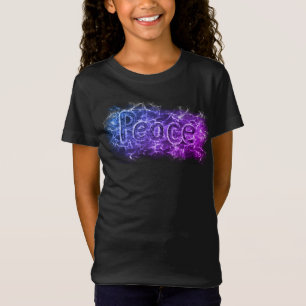 Peace Psychedelie Neon Rosa Lila Funky Ord Art T Shirt