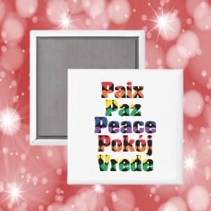Peace Rainbow Hearts Mönster Magnet