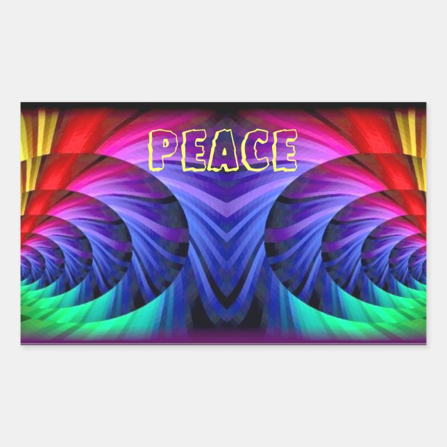 Peace_ Rektangulärt Klistermärke (Framsida)