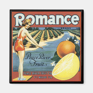 Peace River Fruit Company Låda-etikett Magnet