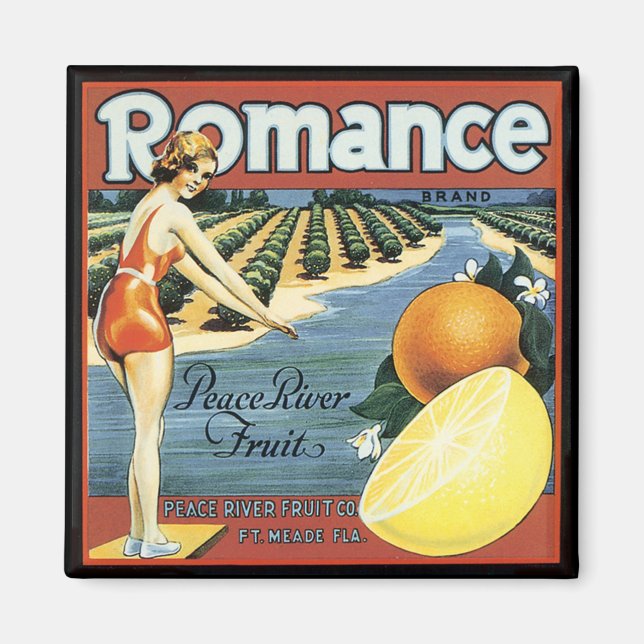 Peace River Fruit Company Låda-etikett Magnet (Framsidan)