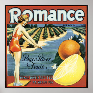 Peace River Fruit Company Låda-etikett - Poster