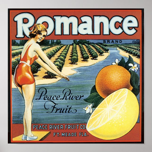 Peace River Fruit Company Låda-etikett - Poster (Framsidan)