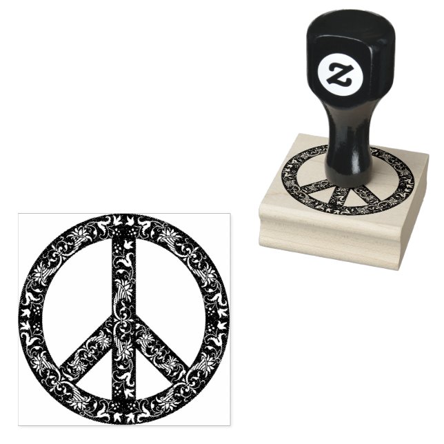 Peace Rubber Frimärke Stämpel (Stämplad)