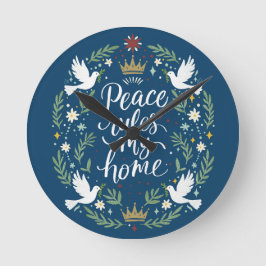 Peace Rules my Home Rund Klocka