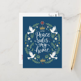 Peace Rules My HomeFolded Greeting Card Vykort