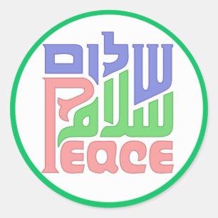 Peace Shalom Salaam-dekal Runt Klistermärke