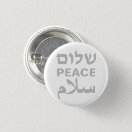 Peace Shalom Salaam grått-vit modern typografi Knapp