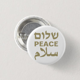 Peace Shalom Salaam guld och vit typografi Knapp
