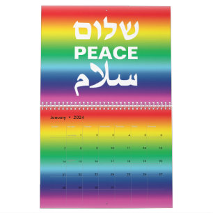 Peace Shalom Salaam-pridet för regnbåggradient lgb Kalender