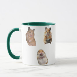 Peace sign and Screaming Hamster Meme Funny Mug Mugg