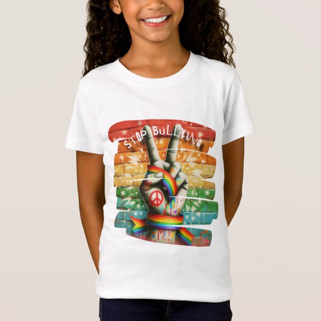 Peace Sign Anti-Bullying T-ShirtT-Shirt T Shirt (Framsida)