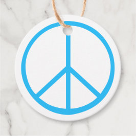 Peace Sign Blue Groovy Retro Fun Gåvor Etiketter