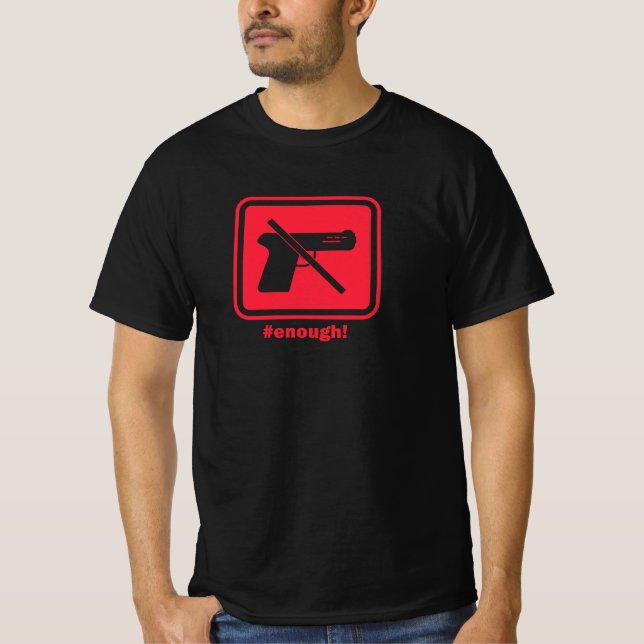 Peace sign Enough End Gun Violence T Shirt (Framsida)