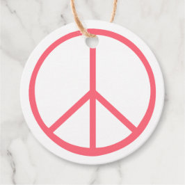 Peace Sign Orange Groovy Retro Fun Gåvor Etiketter