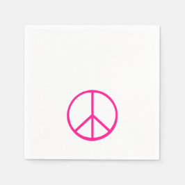 Peace Sign Pink Modern Retro Groovy Pappersservett