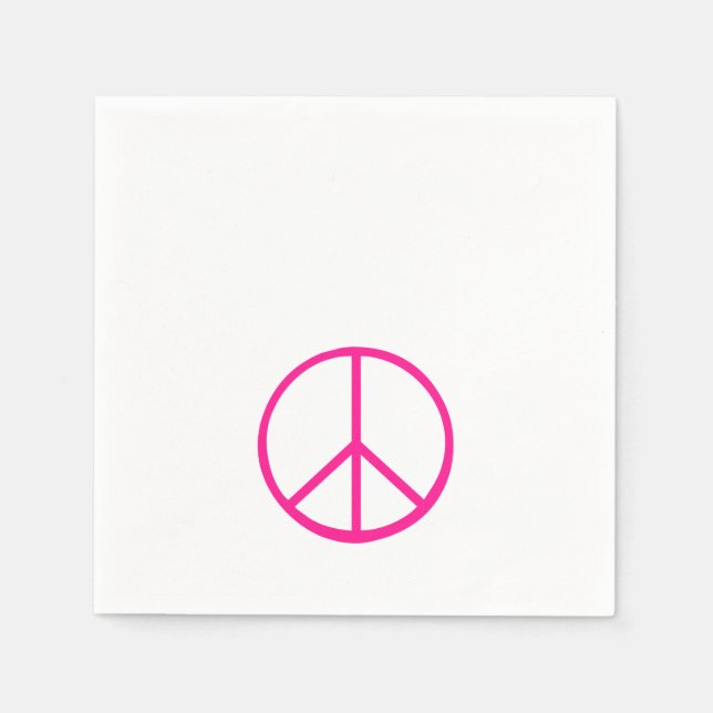 Peace Sign Pink Modern Retro Groovy Pappersservett (Framsidan)