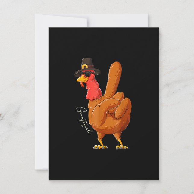 Peace Sign Turkey Grateful Hand Cool Thanksgiving  Inbjudningar (Framsida)