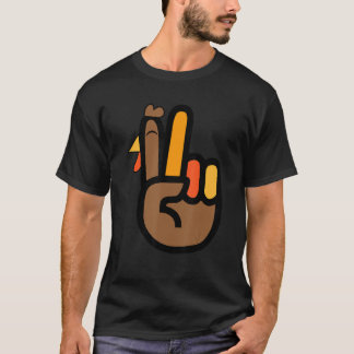 Peace Sign Turkey Hand Cool Thanksgiving Hippie Me T Shirt