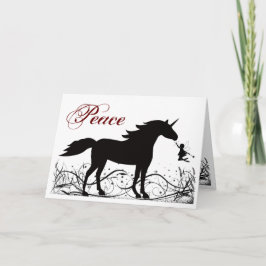 Peace ~ Silhouette Unicorn och Fairy jul Helgkort