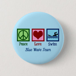 Peace Simma Team Anpassningsbar Blue Swimmer Knapp