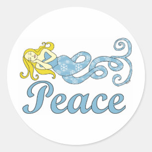 Peace Sjöjungfru (Helgdag Dreams) Runt Klistermärke
