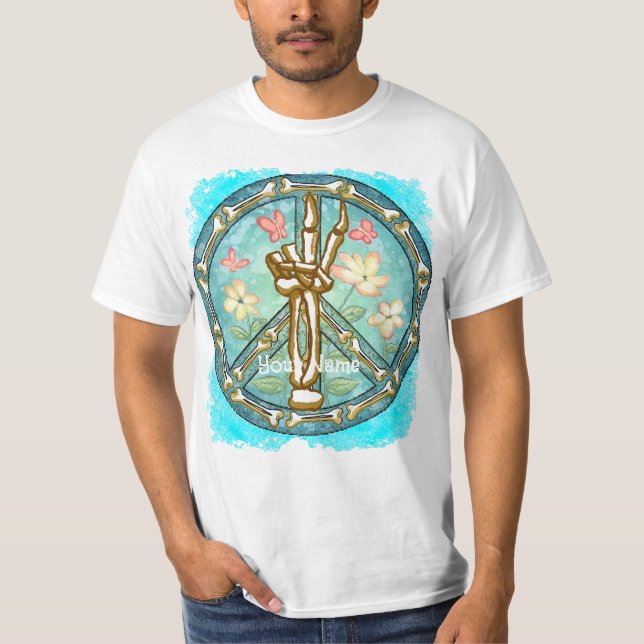 Peace Skeleton Hand t-shirt (Framsida)