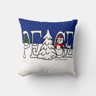 Peace Snögubbe Kudde