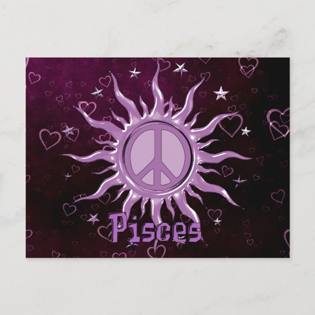 Peace Sol Pisces Vykort (Framsida)