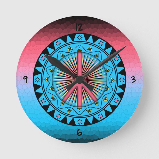 Peace ~ Sol Round Clock Rund Klocka (Framsida)