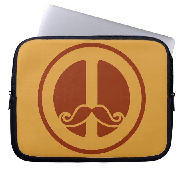 Peace Stache-anpassningsbarna laptop sleeve (Framsidan)
