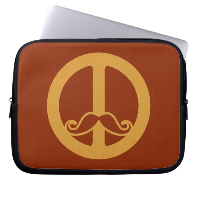 Peace Stache-anpassningsbarna laptop sleeve (Framsidan)